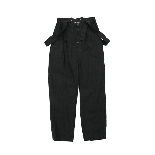 the last flower of the afternoon｜記憶のしるし　Poet suspender trousers［Black（黒）］　