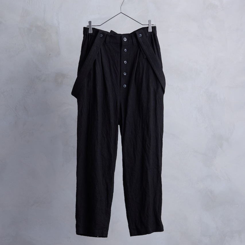 the last flower of the afternoon｜記憶のしるし　Poet suspender trousers［Black（黒）］　