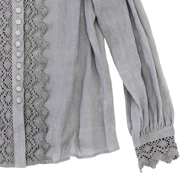 HALLELUJAH　ハレルヤ　レースブラウス　Charcoal dyed　送料無料