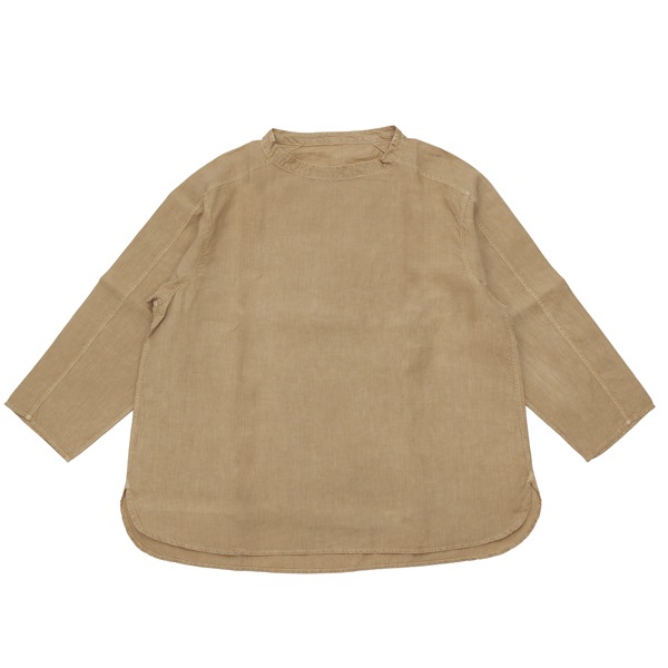 MITTAN ｜ 大麻長袖プルオーバー 高密度 (SH-159C) ｜ 胡桃（草木染）