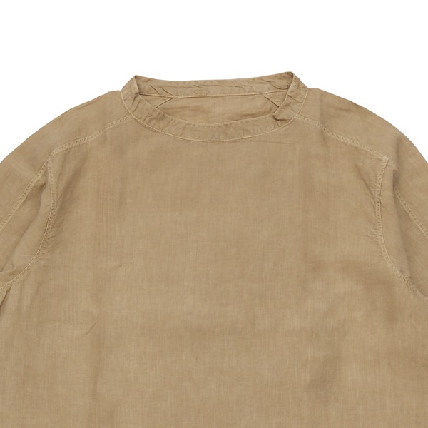 MITTAN ｜ 大麻長袖プルオーバー 高密度 (SH-159C) ｜ 胡桃（草木染）