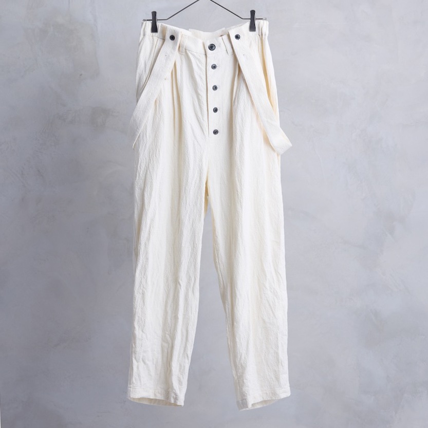 the last flower of the afternoon｜記憶のしるし　Poet suspender trousers［ecru（生成）］　