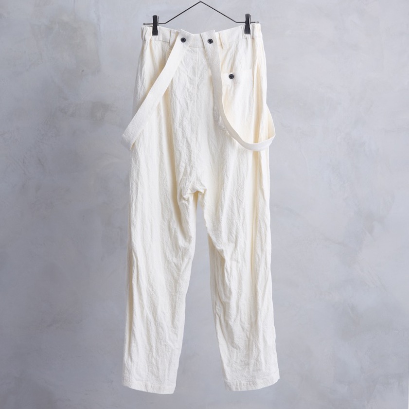 the last flower of the afternoon｜記憶のしるし　Poet suspender trousers［ecru（生成）］　