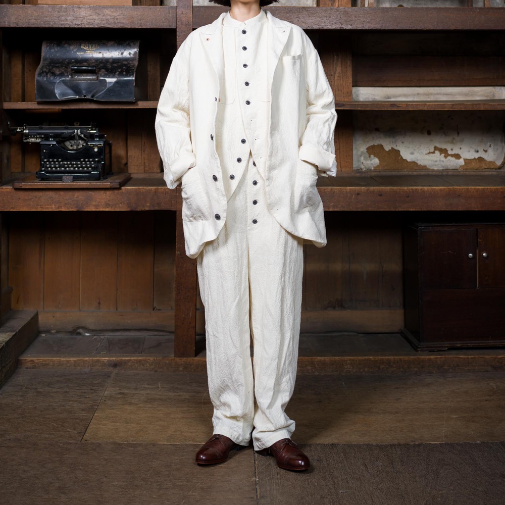 the last flower of the afternoon｜記憶のしるし　Poet suspender trousers［ecru（生成）］　