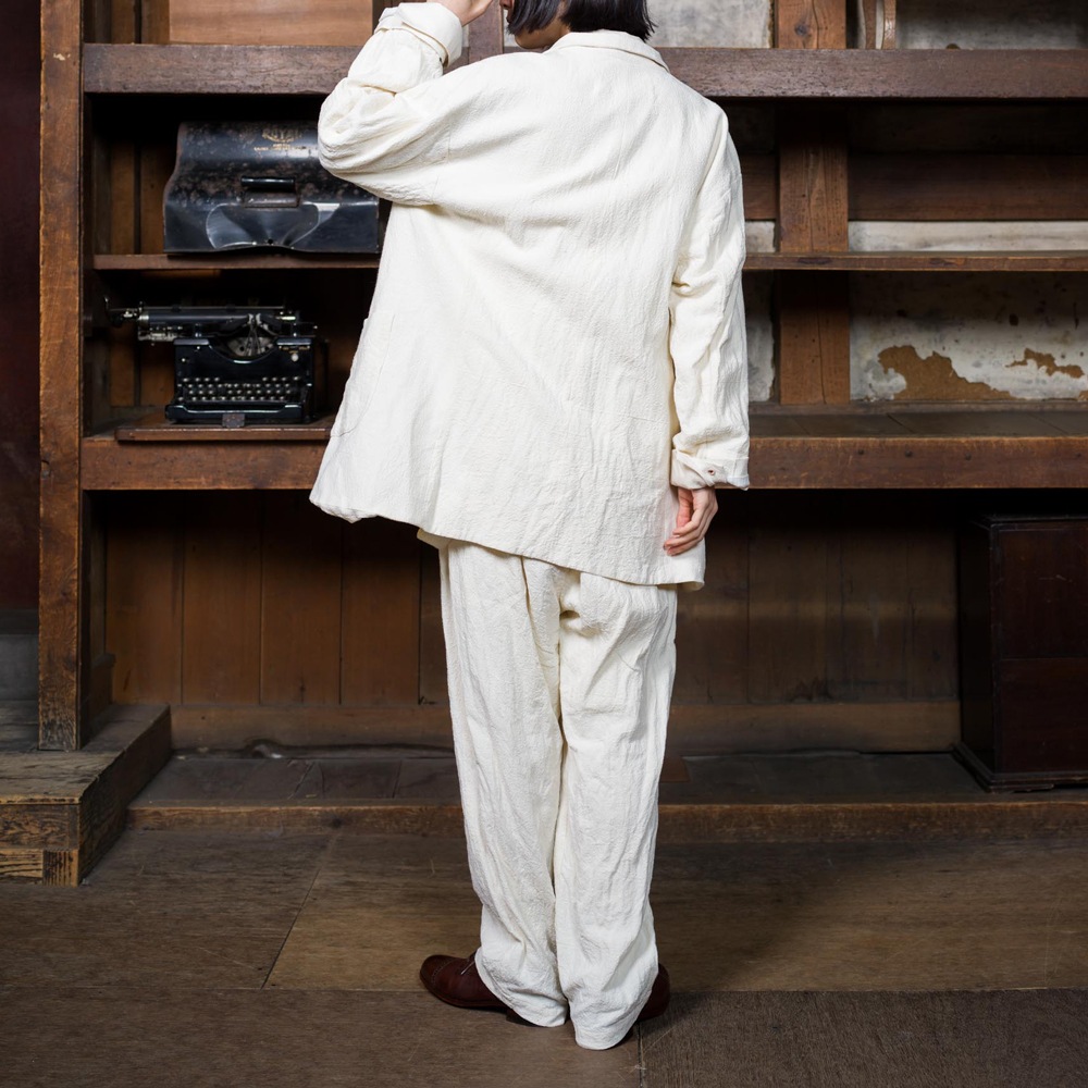 the last flower of the afternoon｜記憶のしるし　Poet suspender trousers［ecru（生成）］　
