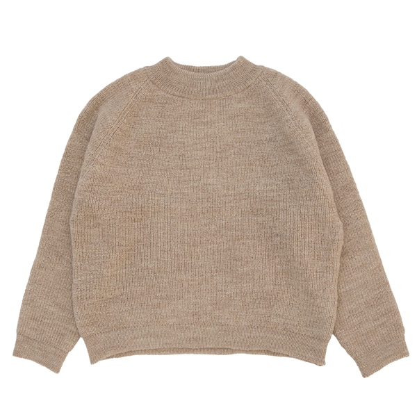 MITTAN｜ウルグアイスラブNMウールセーター（KN-35）｜薄茶