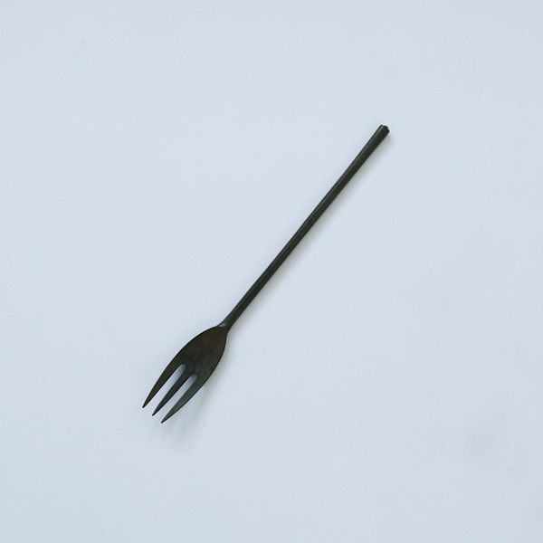 菅原博之　フォークM  黒漆　18ｃｍ