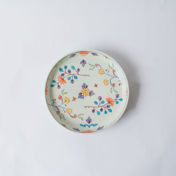 大井寛史・萌子　色絵　平丸皿　Φ12cm