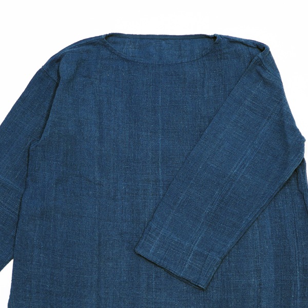 MITTAN　SNチャルカkalaコットン長袖プルオーバー　藍×胡桃　送料無料　SH-86C