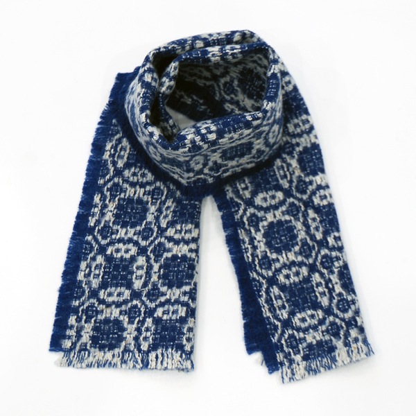 kijinokanosei ストール　“花雪-hanayuki-”　BLUE　送料無料