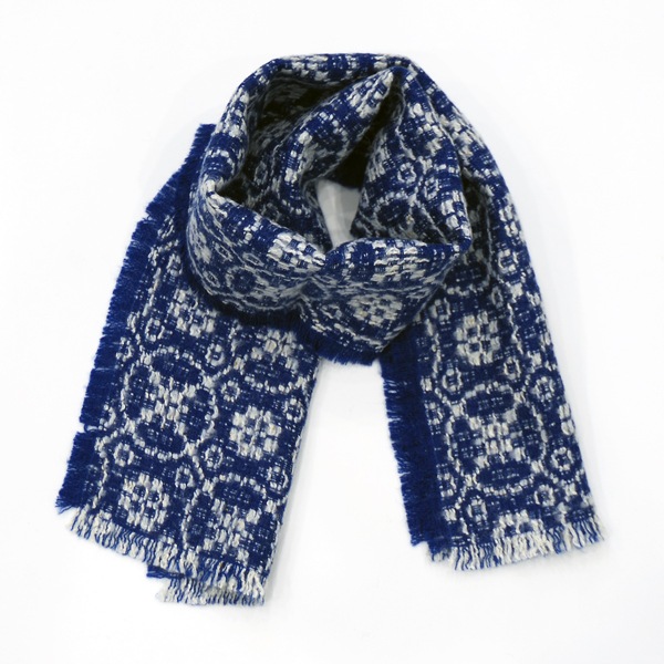 kijinokanosei ストール　“花雪-hanayuki-”　BLUE　送料無料