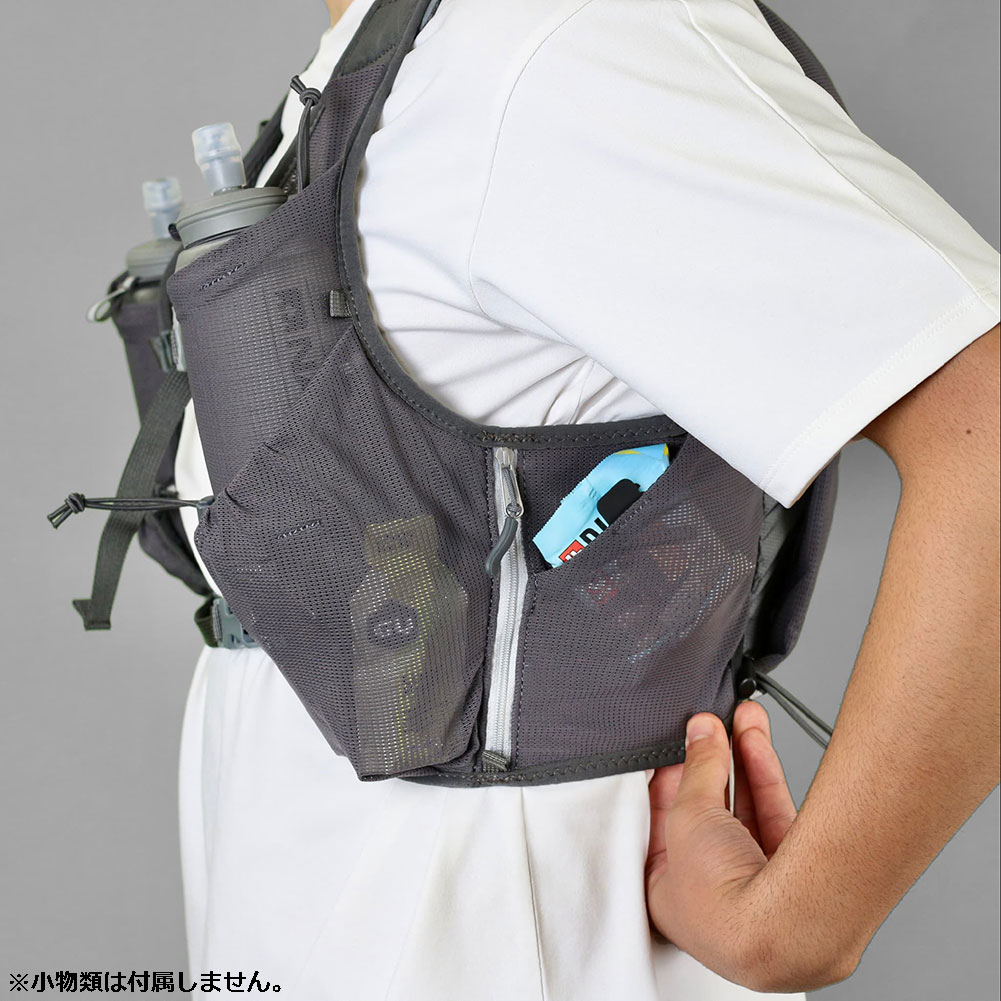 Paago works RUSH 5rランニングベスト グレー/ライム Paago works RUSH 5rランニングベスト グレー/ライム