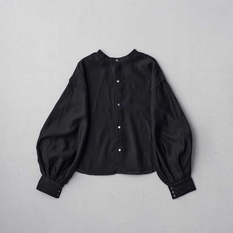 STANDARD / chanderi silk | PUFF SLEEVE BLOUSE black