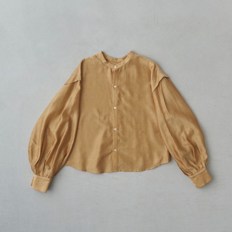 STANDARD / chanderi silk | PUFF SLEEVE BLOUSE camel
