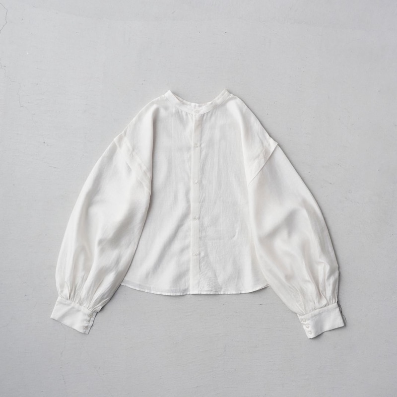 STANDARD / chanderi silk | PUFF SLEEVE BLOUSE white