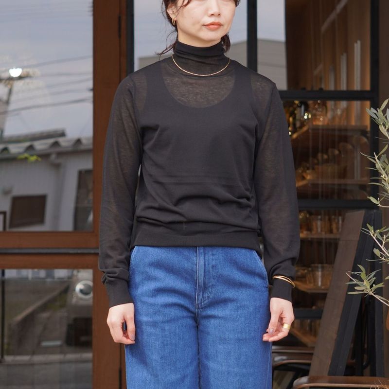 STANDARD / SKIN KNIT｜TURTLE NECK BLACK