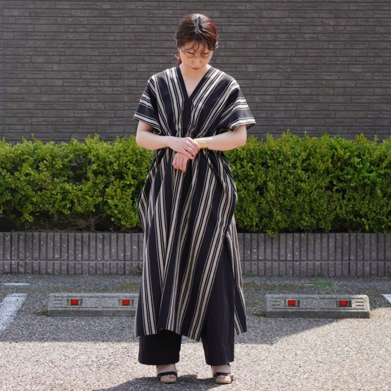 STANDARD / native stripe | NEO KAFTAN DRESS