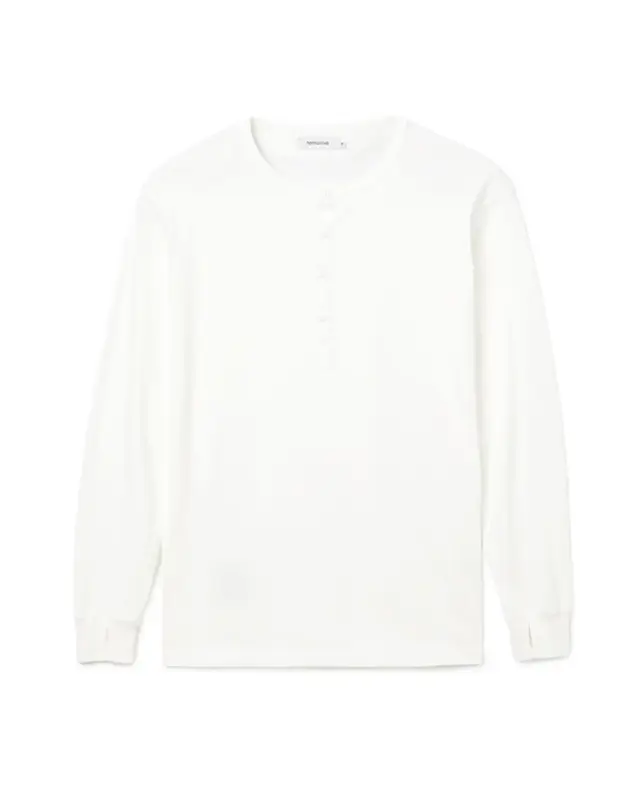 DWELLER L/S HENRY NECK TEE COTTON JERSEY