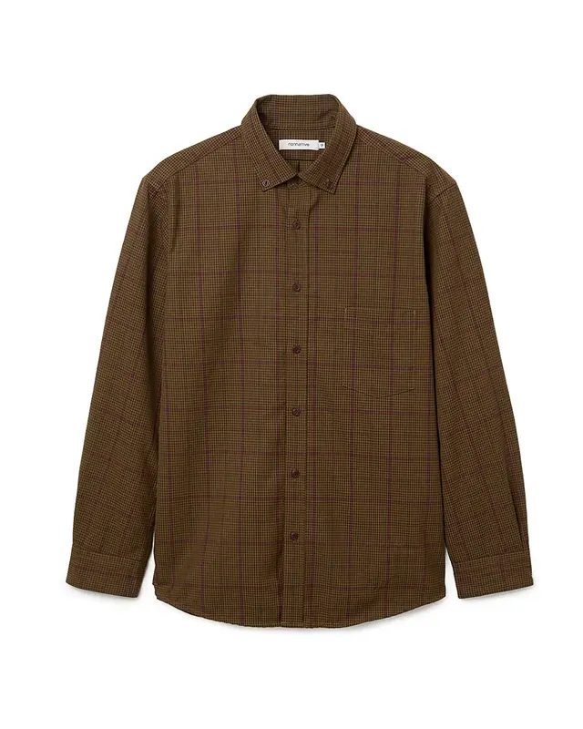 DWELLER B.D. SHIRT P/W GABARDINE TARTAN CHECK