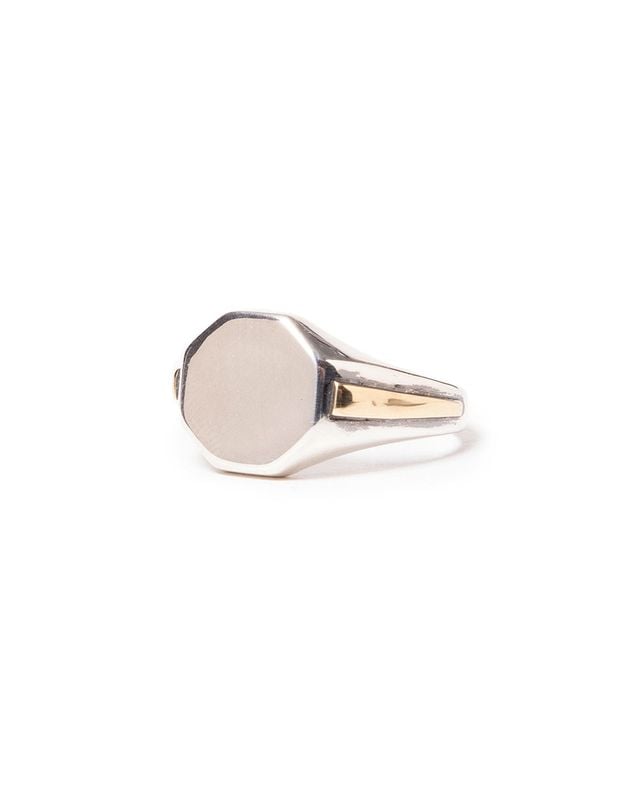 SIGNET RING 925 SILVER with BRASS
