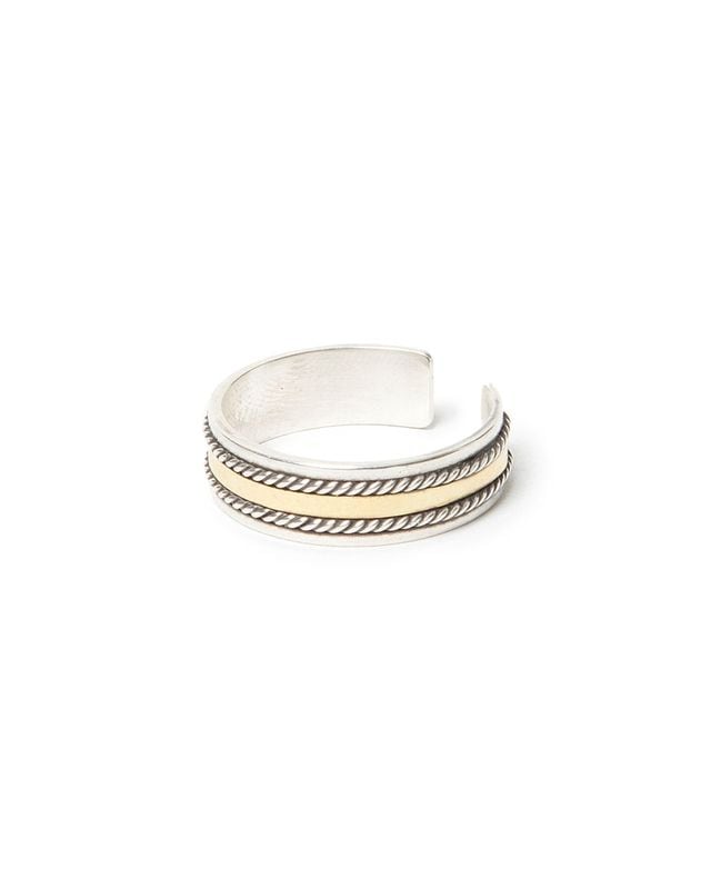 ROPE RING 925 SILVER with BRASS