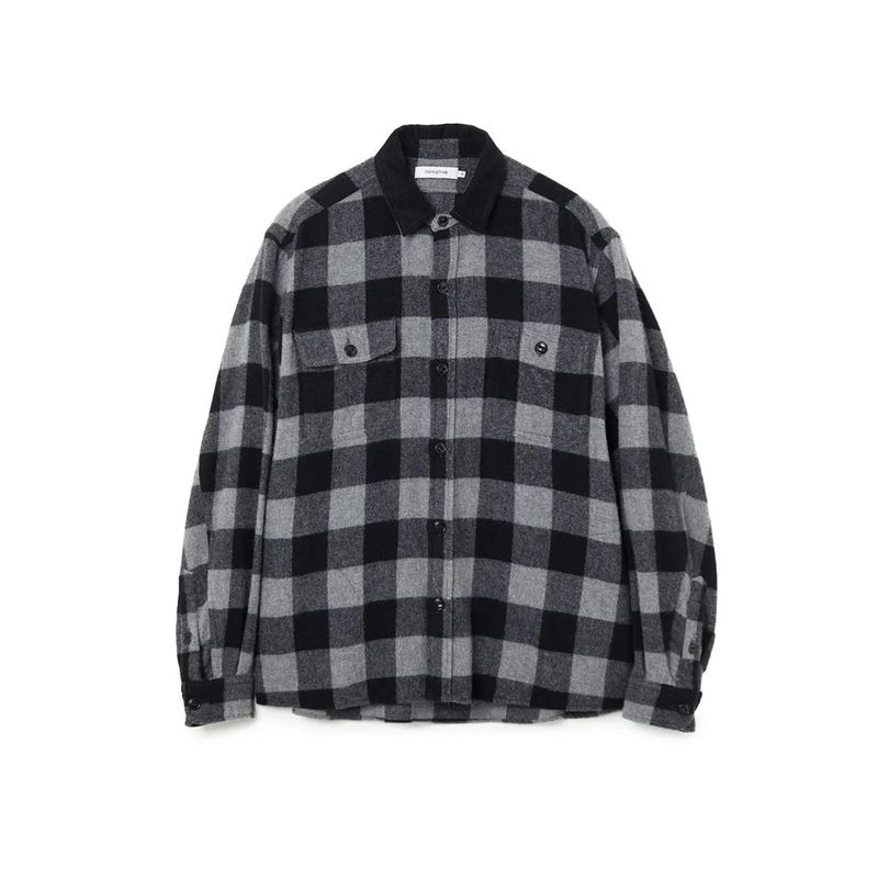 WORKER SHIRT JACKET WOOL NYLON BUFFALO CHECK