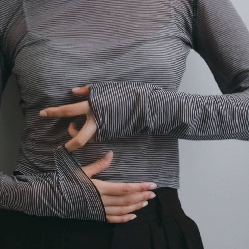 Sheer Border Long T-shirts  