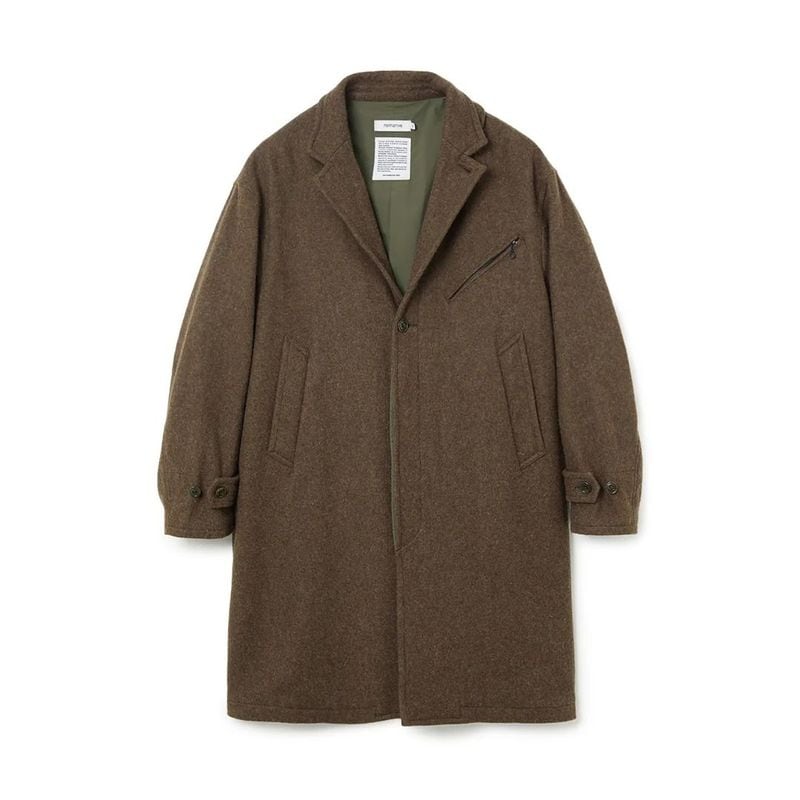 WANDERER LONG COAT WOOL NYLON MELTON OW WITH WINDSTOPPER
