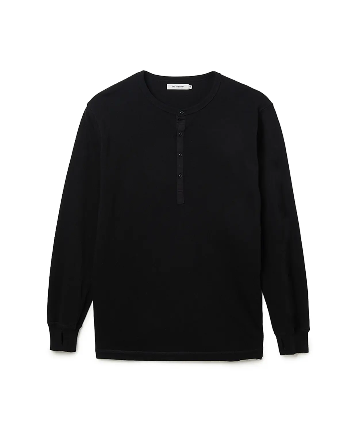 nonnative DWELLER HENLEY NECK POLARTEC 黒 DWELLER L/S HENRY NECK TEE COTTON JERSEY | nonnative | A(e)_STORE