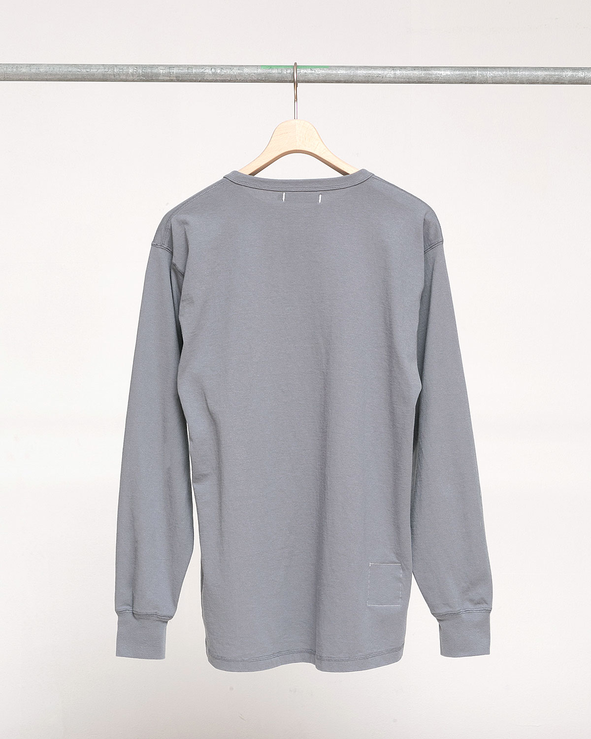 DWELLER L/S HENRY NECK TEE COTTON JERSEY