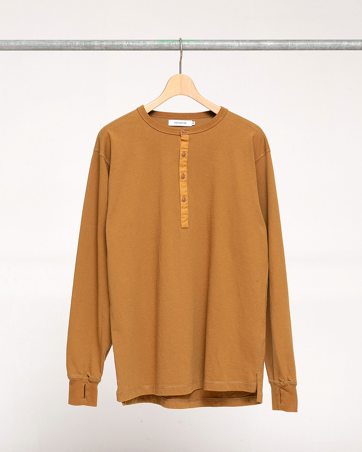 DWELLER L/S HENRY NECK TEE COTTON JERSEY