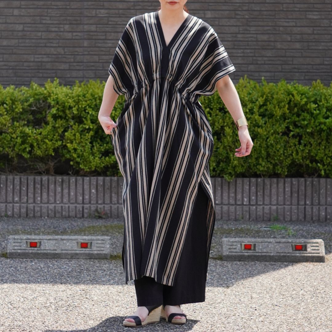 STANDARD / native stripe | NEO KAFTAN DRESS
