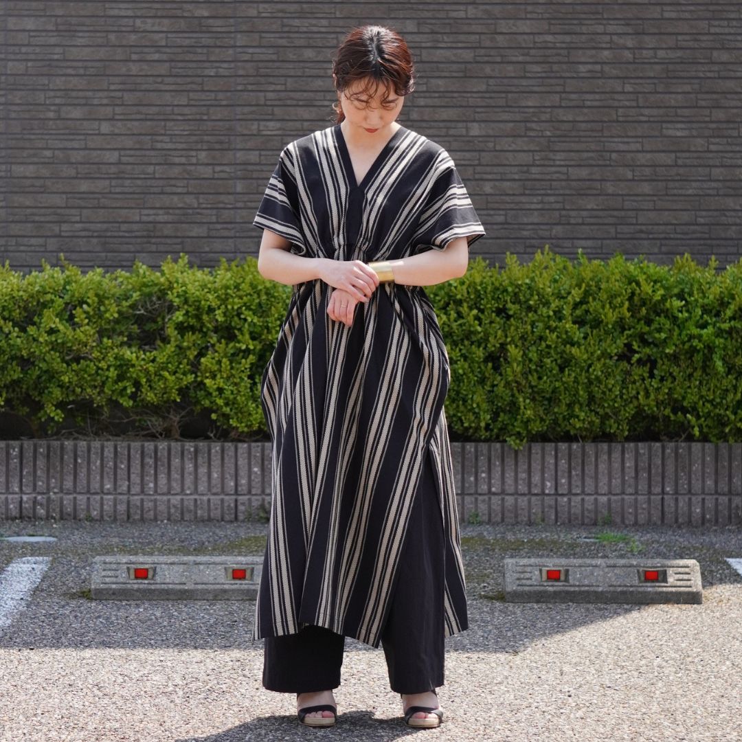 STANDARD / native stripe | NEO KAFTAN DRESS