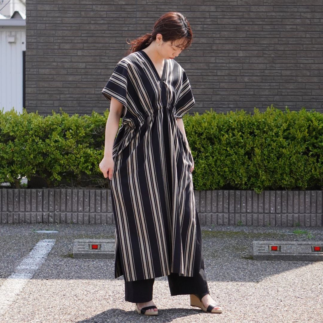STANDARD / native stripe | NEO KAFTAN DRESS