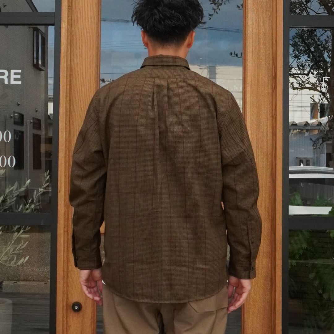DWELLER B.D. SHIRT P/W GABARDINE TARTAN CHECK