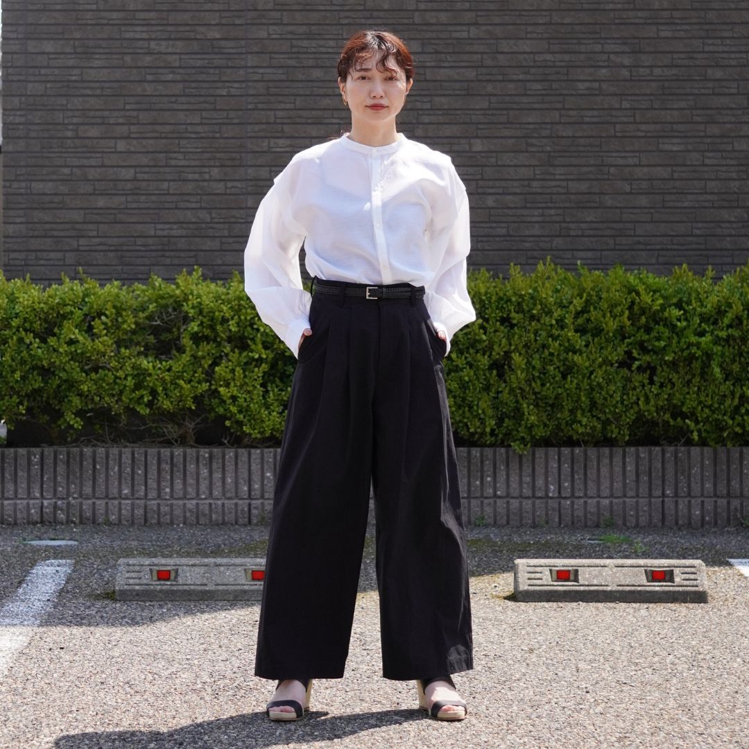 TUCK WIDE PANTS / BLACK