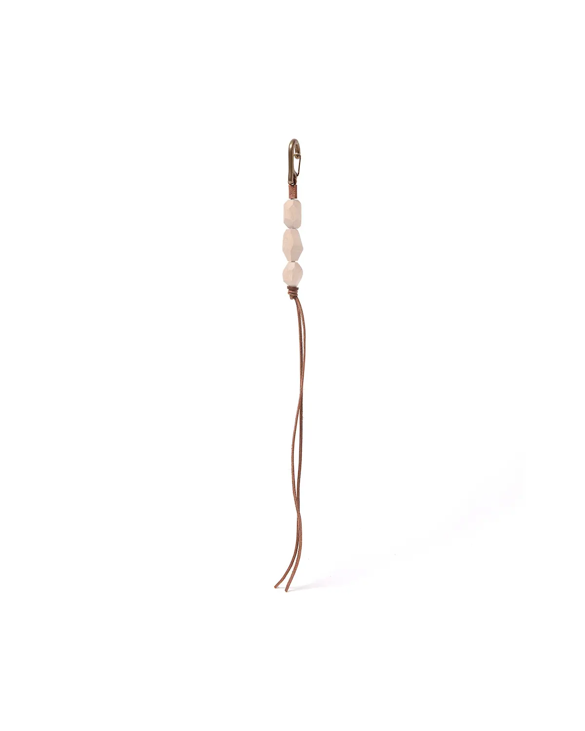 GEOMETRIC WOOD BEADS KEY RING with BRASS