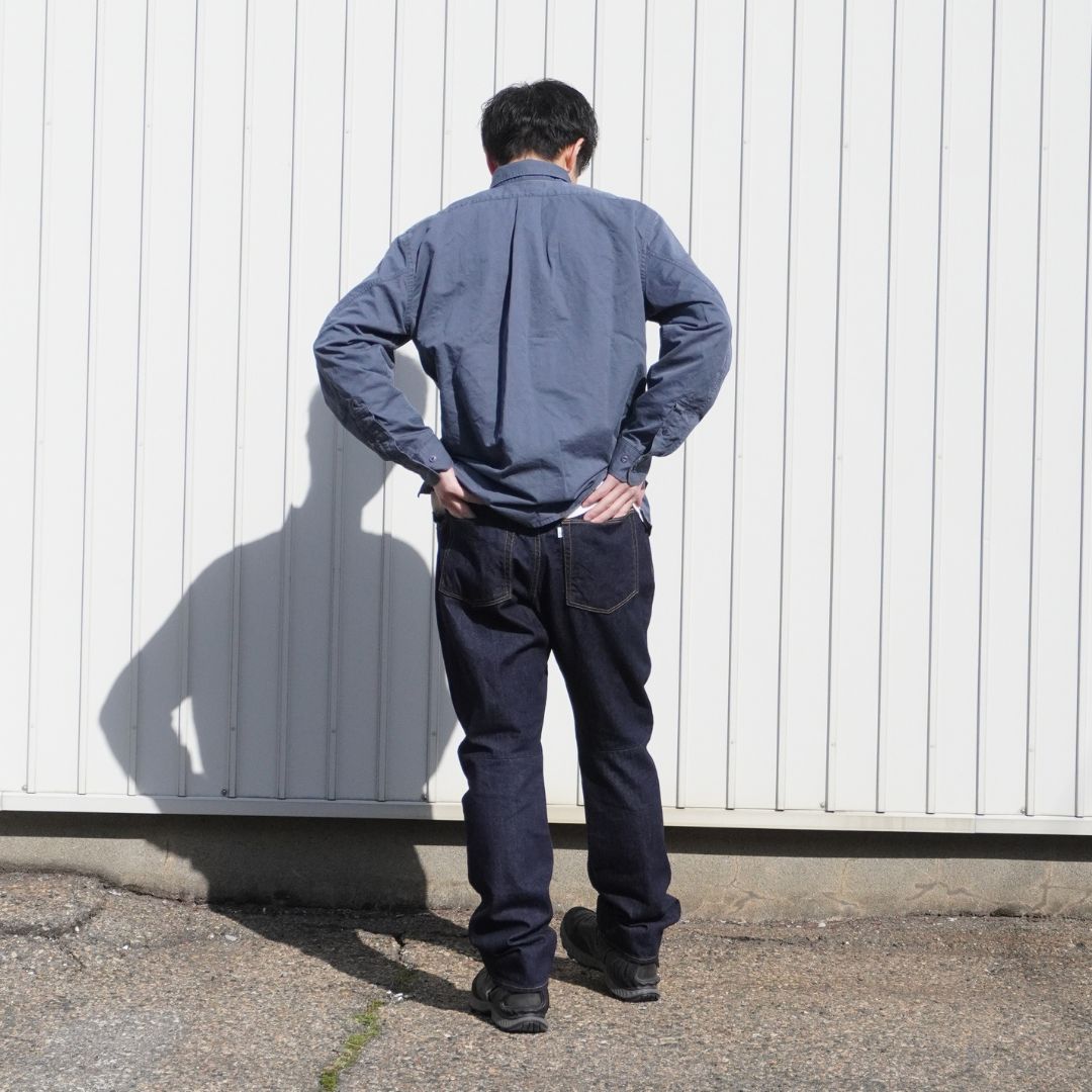 DWELLER B.D. L/S SHIRT C/Li TWILL PIGMENT DYE