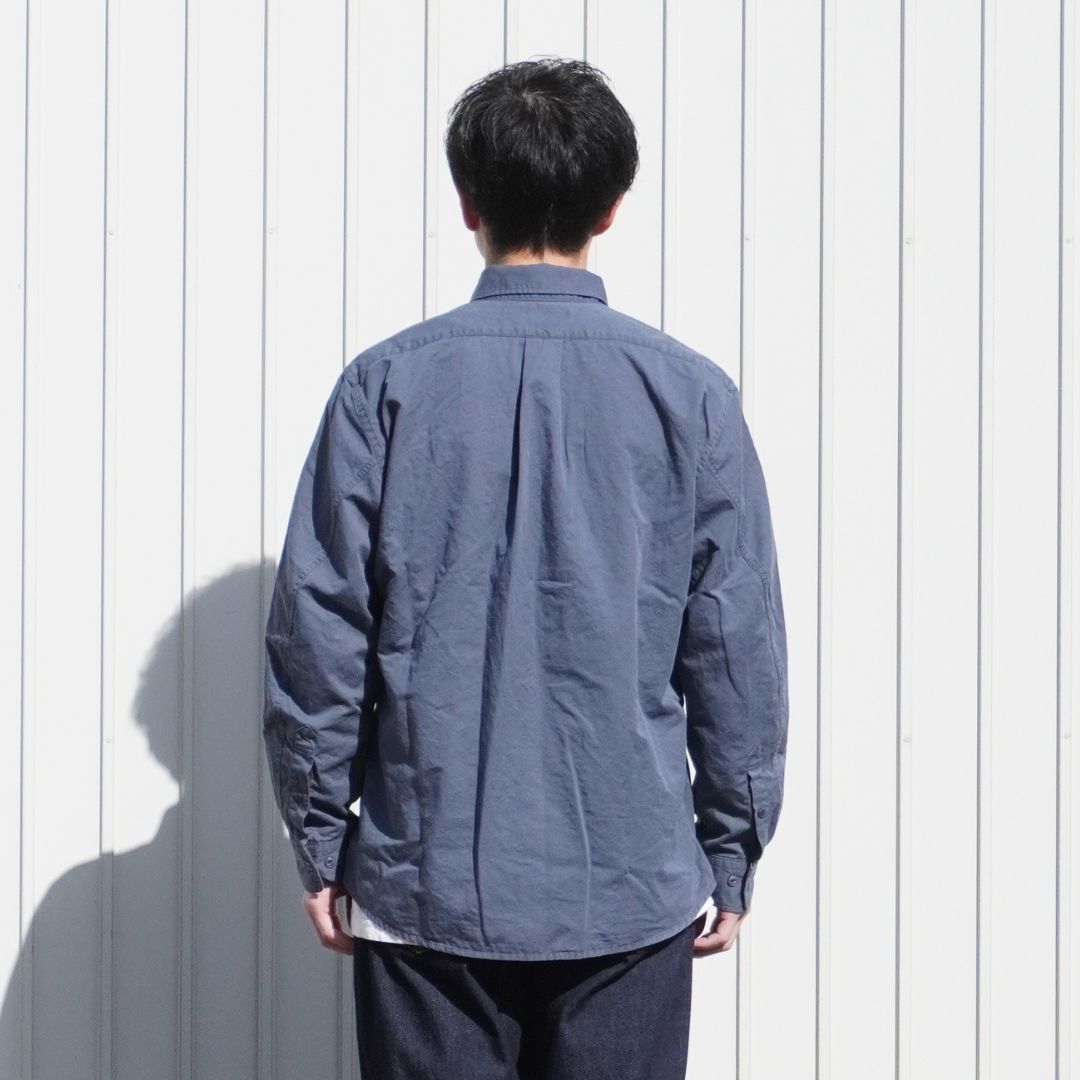 DWELLER B.D. L/S SHIRT C/Li TWILL PIGMENT DYE