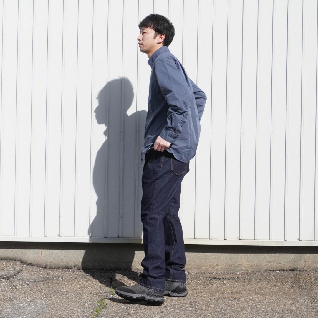 DWELLER B.D. L/S SHIRT C/Li TWILL PIGMENT DYE