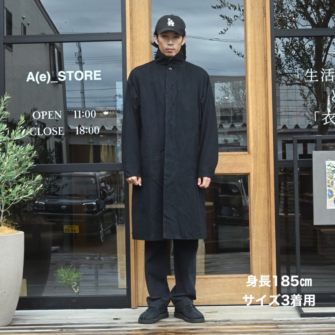 WANDERER LONG COAT C/Li CANVAS SULFUR DYE WITH WINDSTOPPER