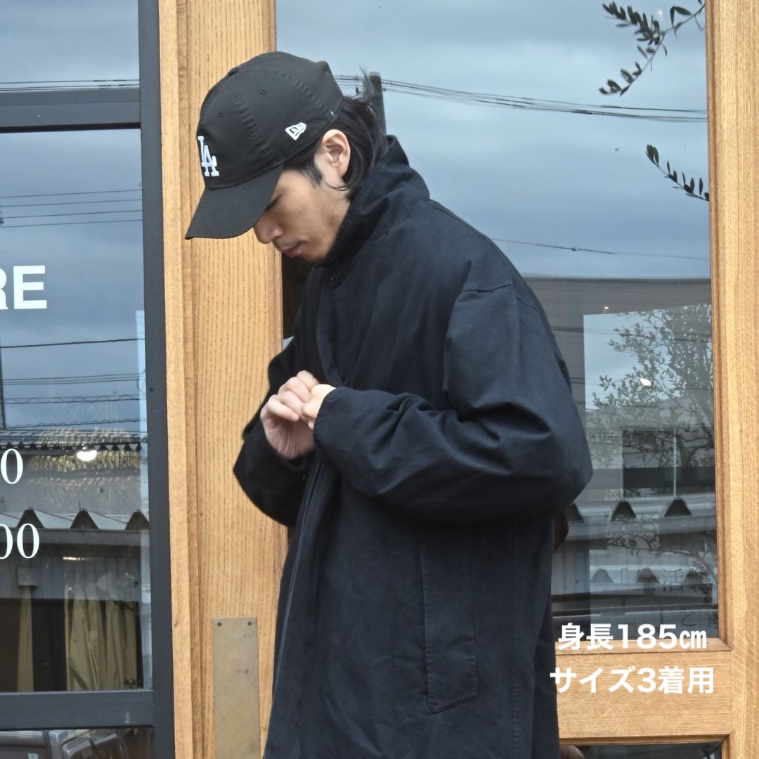 WANDERER LONG COAT C/Li CANVAS SULFUR DYE WITH WINDSTOPPER