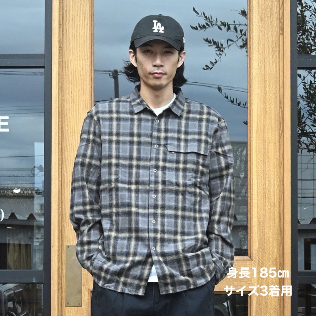 WORKER ZIP SHIRT COTTON FLANNEL OMBRE CHECK | nonnative | A