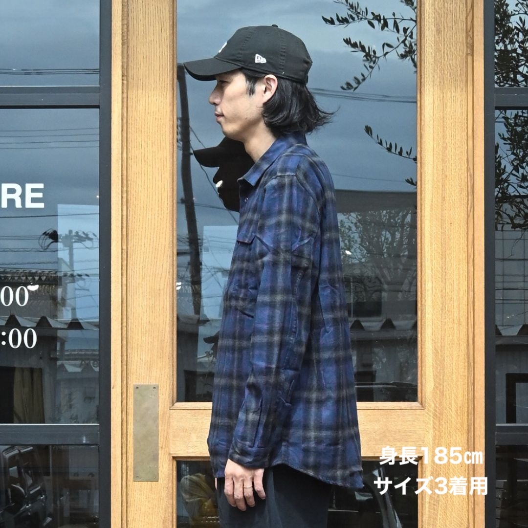青と茶2枚セット　24aw OMBRE CHECK FLANNEL SHIRTS 青と茶2枚セット 24aw OMBRE CHECK FLANNEL SHIRTS Ombre Check