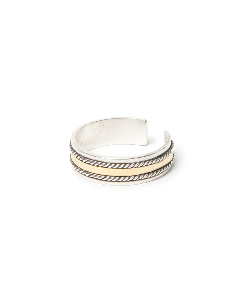 ROPE RING 925 SILVER with BRASS