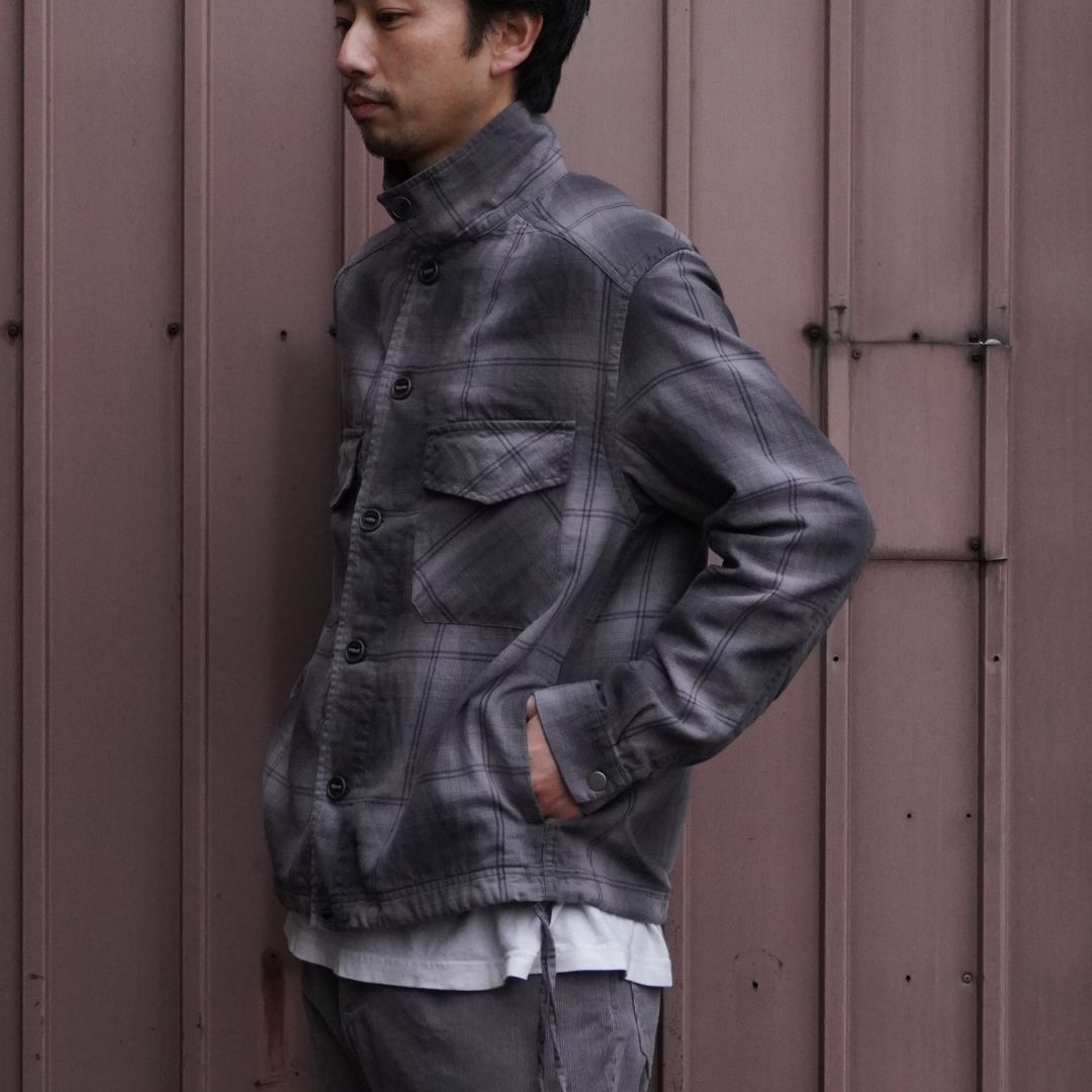 TROOPER SHIRT JACKET COTTON TWILL OMBRE CHECK by Rafu | nonnative