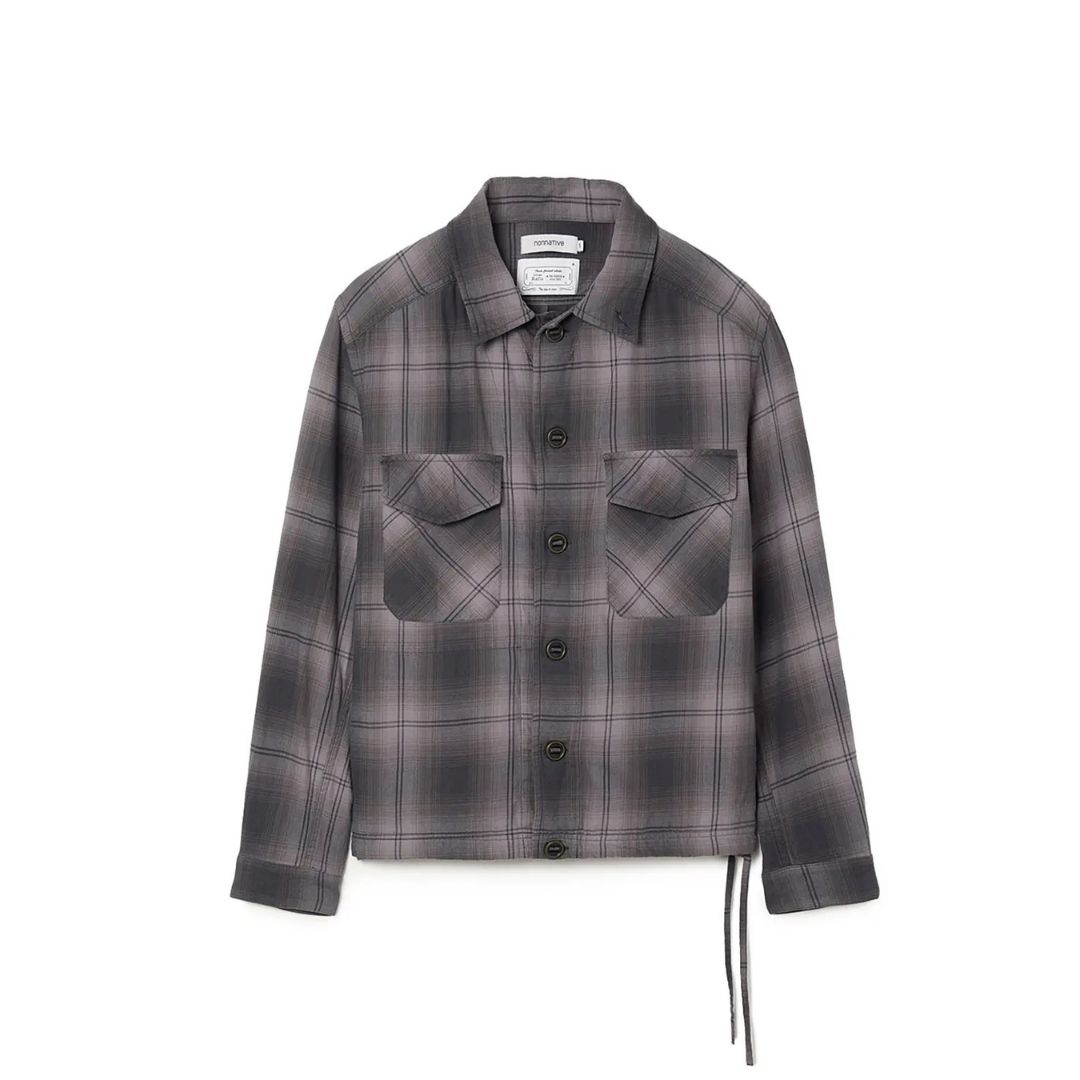 TROOPER SHIRT JACKET COTTON TWILL OMBRE CHECK by Rafu | nonnative