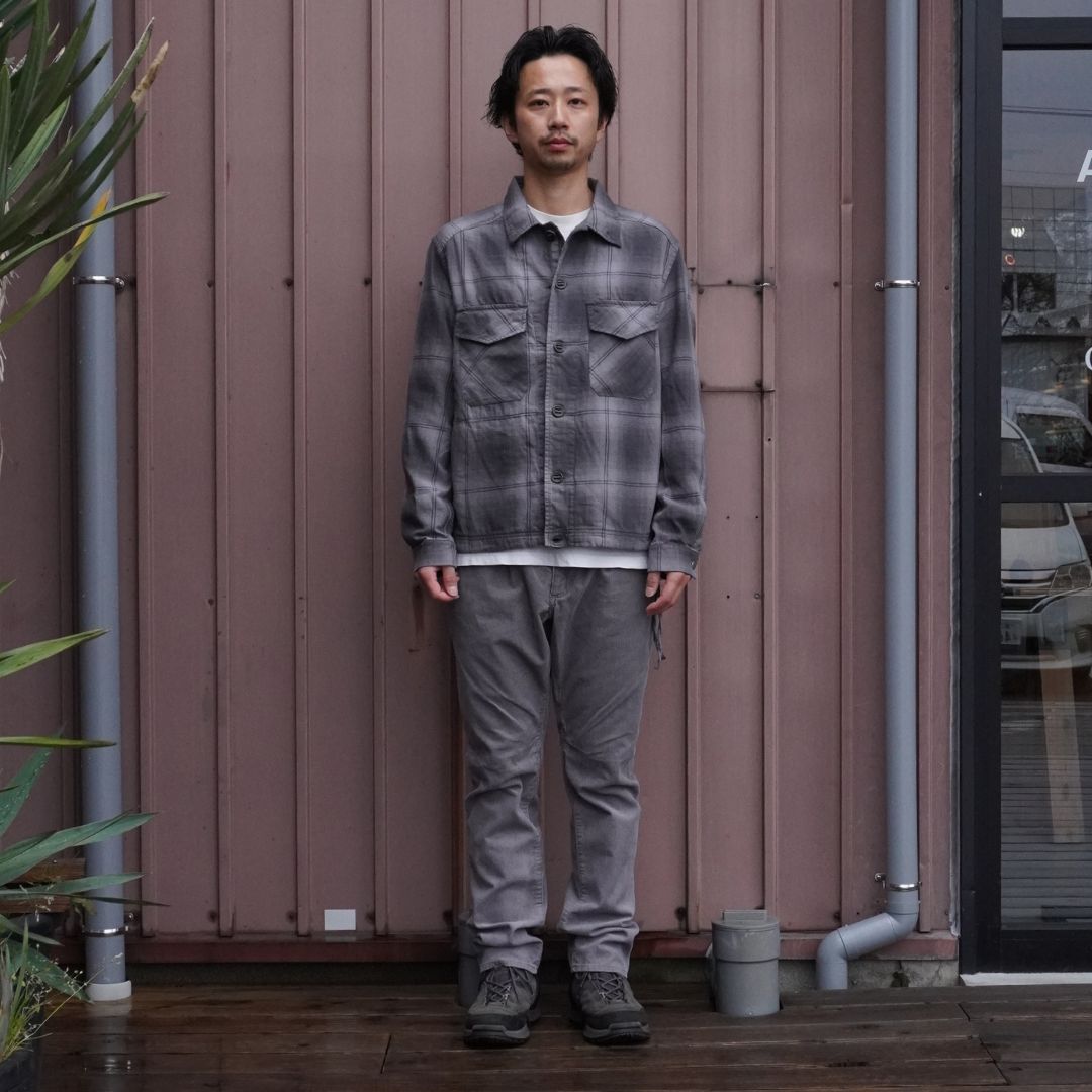 TROOPER SHIRT JACKET COTTON TWILL OMBRE CHECK by Rafu | nonnative