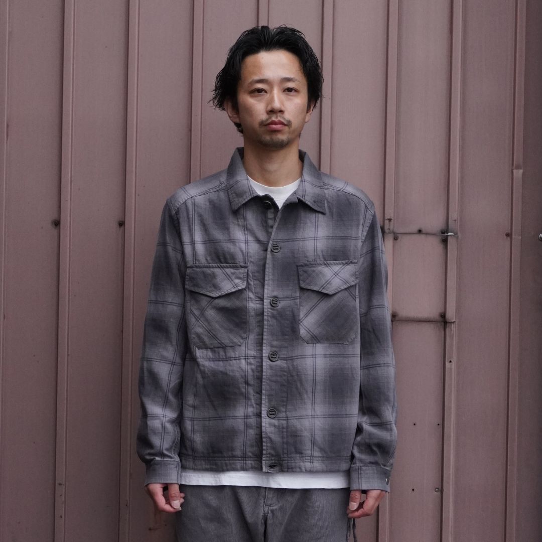 TROOPER SHIRT JACKET COTTON TWILL OMBRE CHECK by Rafu | nonnative