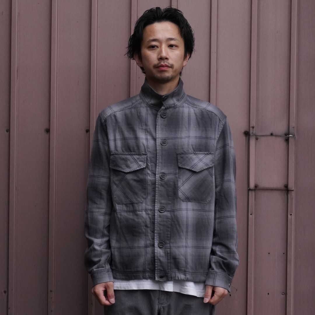 SARTO OMBRE CHECK SHIRT JACKET サイズM TROOPER SHIRT JACKET COTTON TWILL OMBRE CHECK by Rafu | nonnative